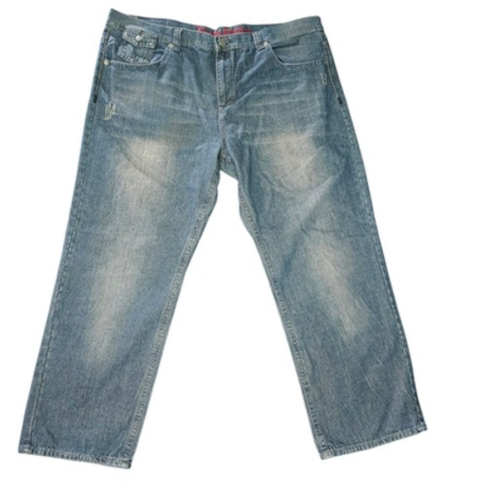 Xtreme Couture Men's W46xL32 Relaxed Fit Straight Leg Jeans Light Wash Denim